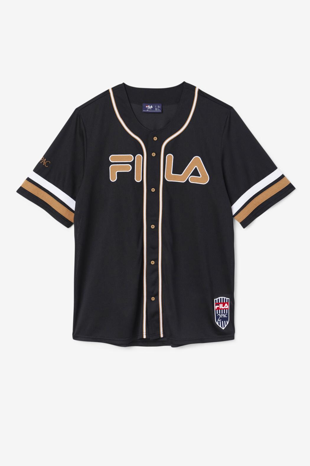FILA 2Pac Baseball Jersey 001 BLACK / TOBACCO BROWN / WHITE | Men Tops
