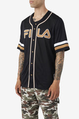 FILA 2Pac Baseball Jersey 001 BLACK / TOBACCO BROWN / WHITE | Men Tops