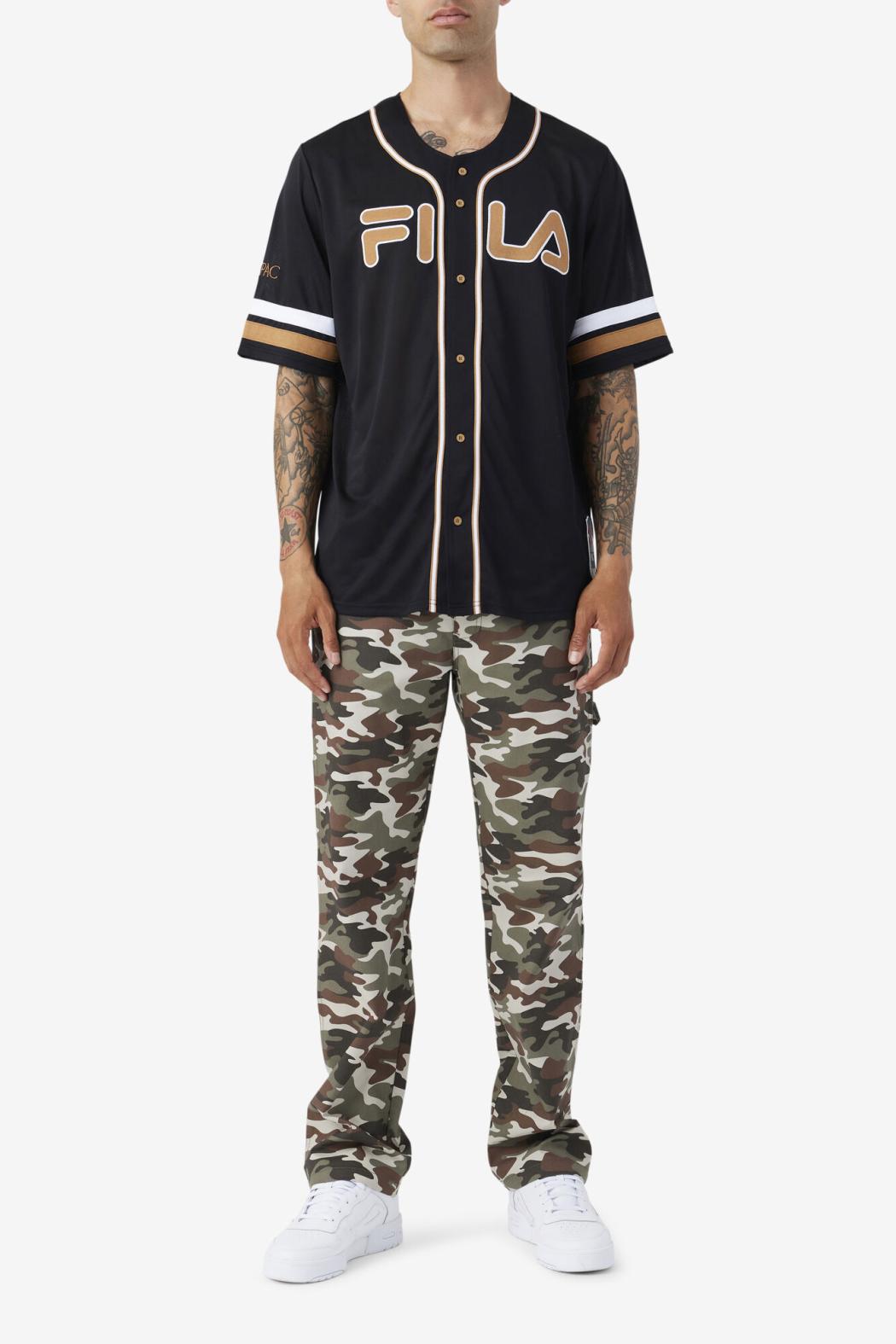 FILA 2Pac Baseball Jersey 001 BLACK / TOBACCO BROWN / WHITE | Men Tops