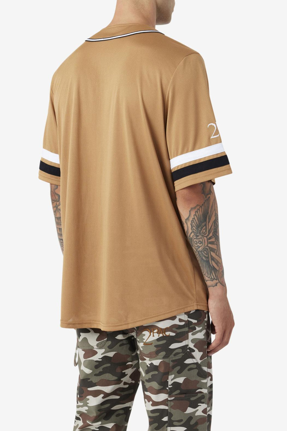FILA 2Pac Baseball Jersey 227 TOBACCO BROWN / BLACK / WHITE | Men Tops