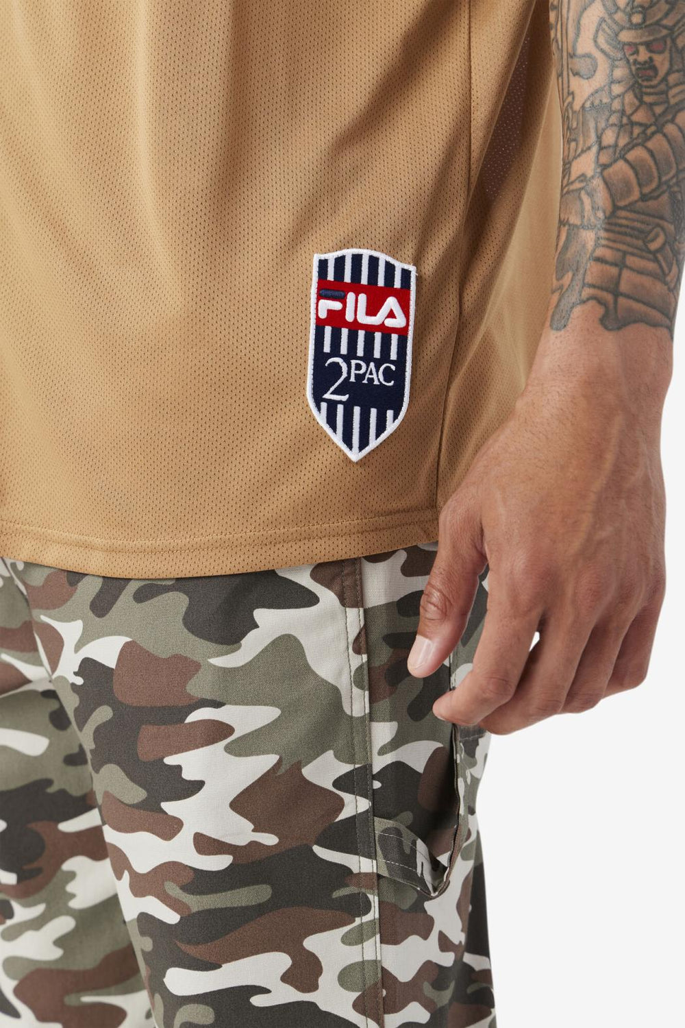 FILA 2Pac Baseball Jersey 227 TOBACCO BROWN / BLACK / WHITE | Men Tops