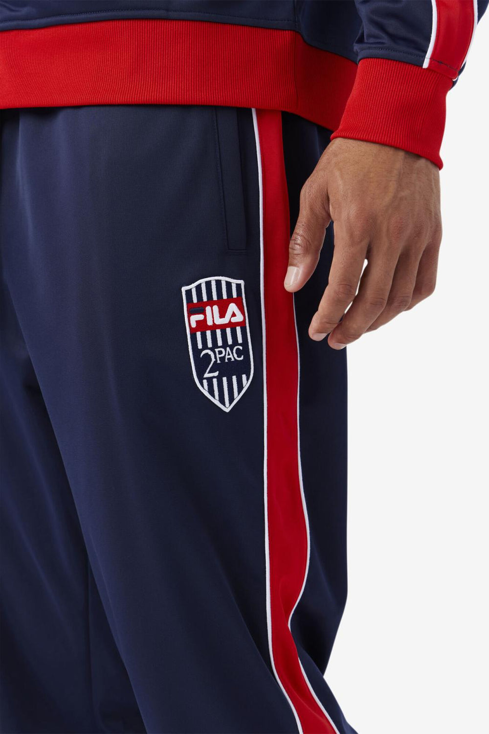 FILA 2Pac Track Pant 410 FILA NAVY / FILA RED / WHITE | Men Sweatsuits &amp; Tracksuits