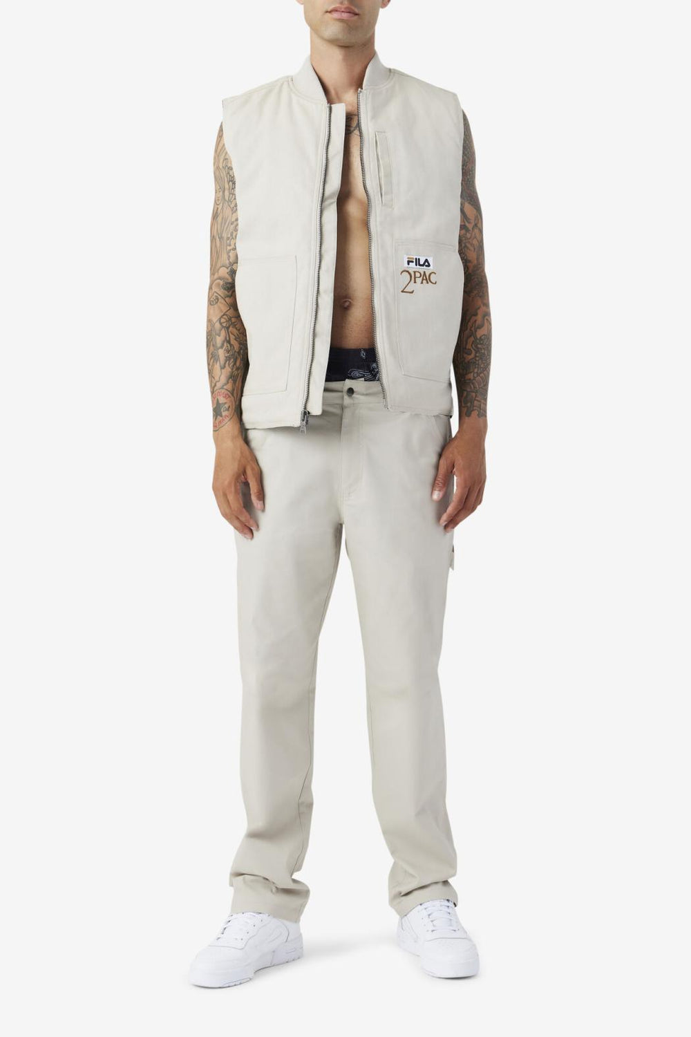 FILA 2Pac Vest 031 DOVE / BLACK | Men Sweaters &amp; Outerwear