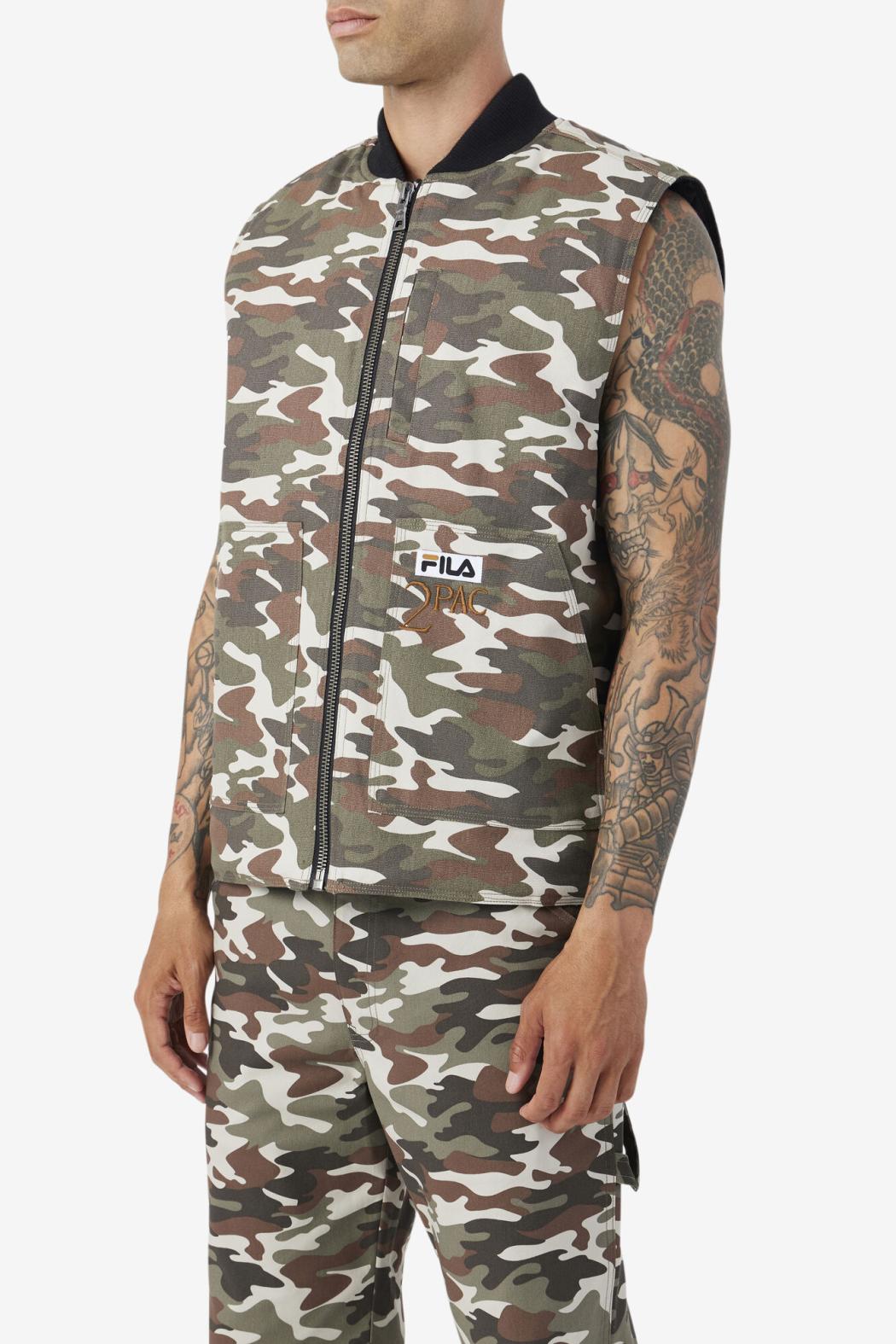 FILA 2Pac Vest 373 CAMO PRINT / BLACK | Men Sweaters &amp; Outerwear