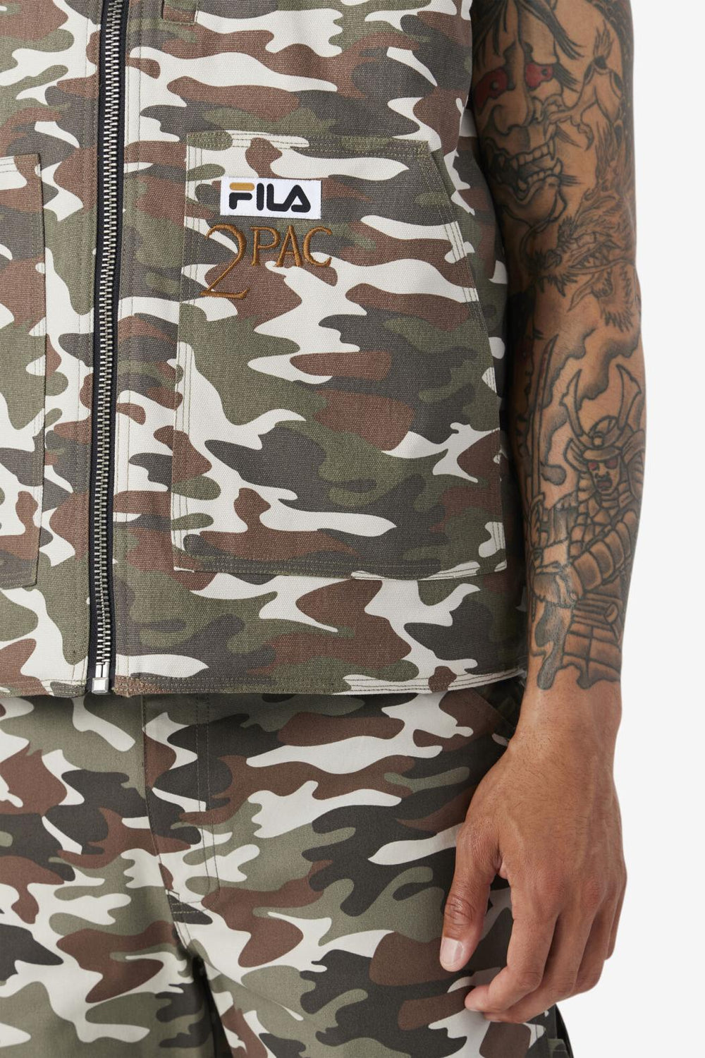 FILA 2Pac Vest 373 CAMO PRINT / BLACK | Men Sweaters &amp; Outerwear