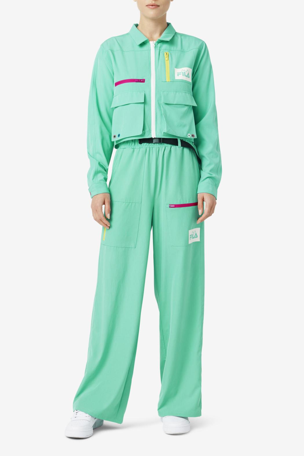 FILA Alina Zip Shirt 993 MARINE GREEN | Women Tops &amp; T-Shirts