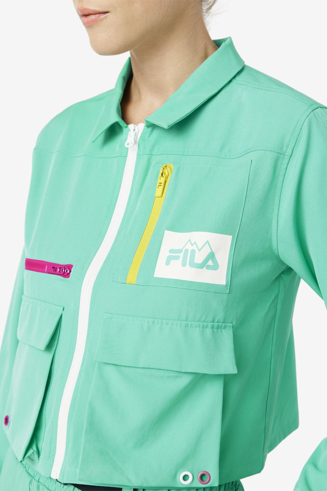 FILA Alina Zip Shirt 993 MARINE GREEN | Women Tops &amp; T-Shirts