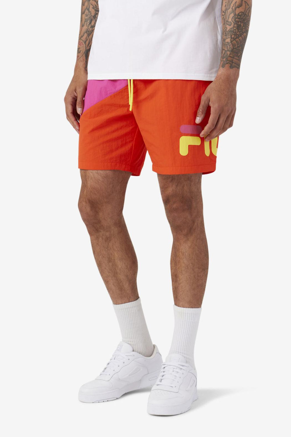 FILA Ama Swim Short 677 FUCHSIA PURPLE / CHERRY TOMATO / BLAZING YELLOW | Men Pants &amp; Shorts