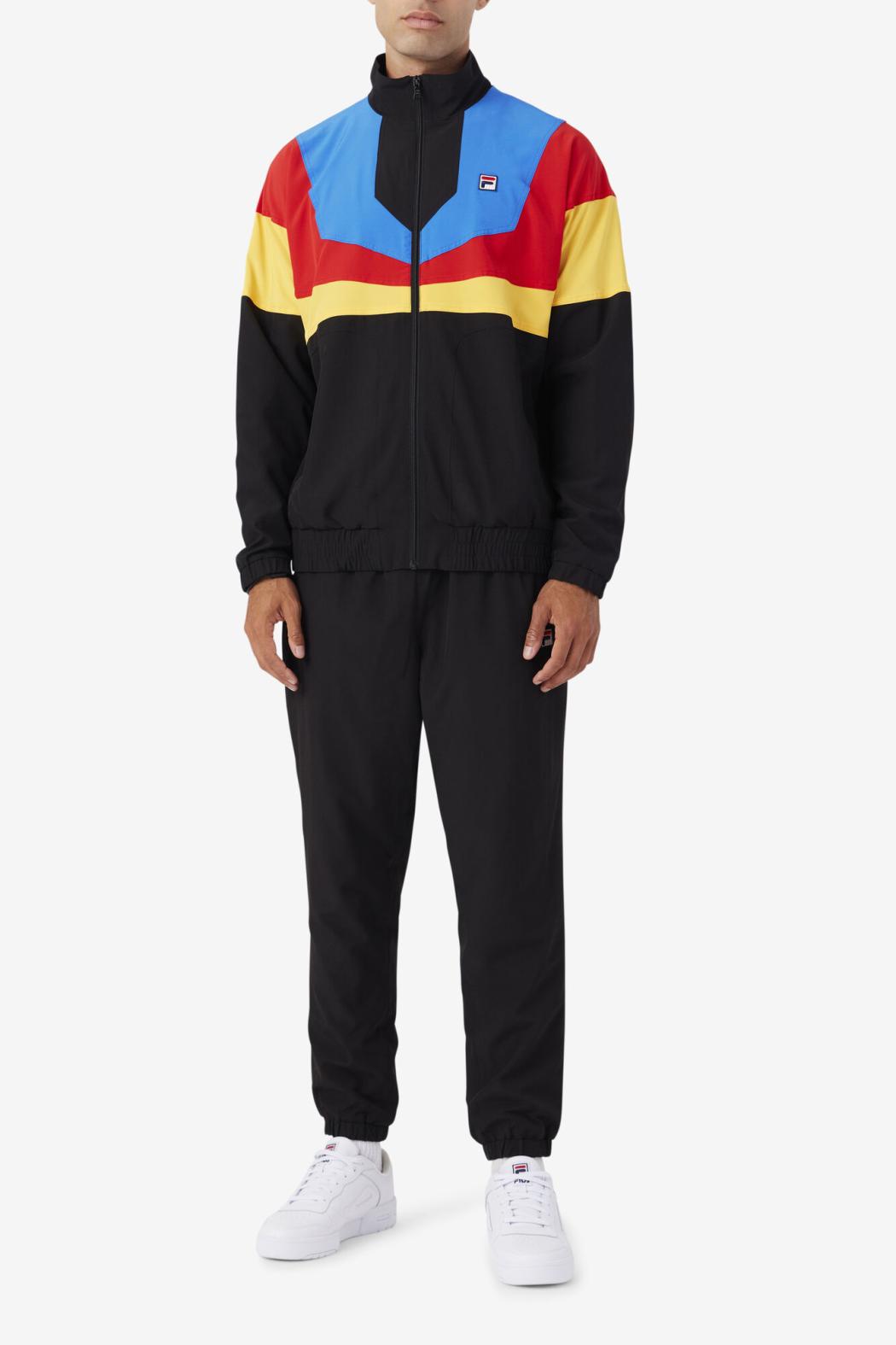 FILA Amar Track Jacket 001 BLACK / GOLD FUSION / FILA RED / PRINCE BLUE / WHITE | Men Sweatsuits &amp; Tracksuits