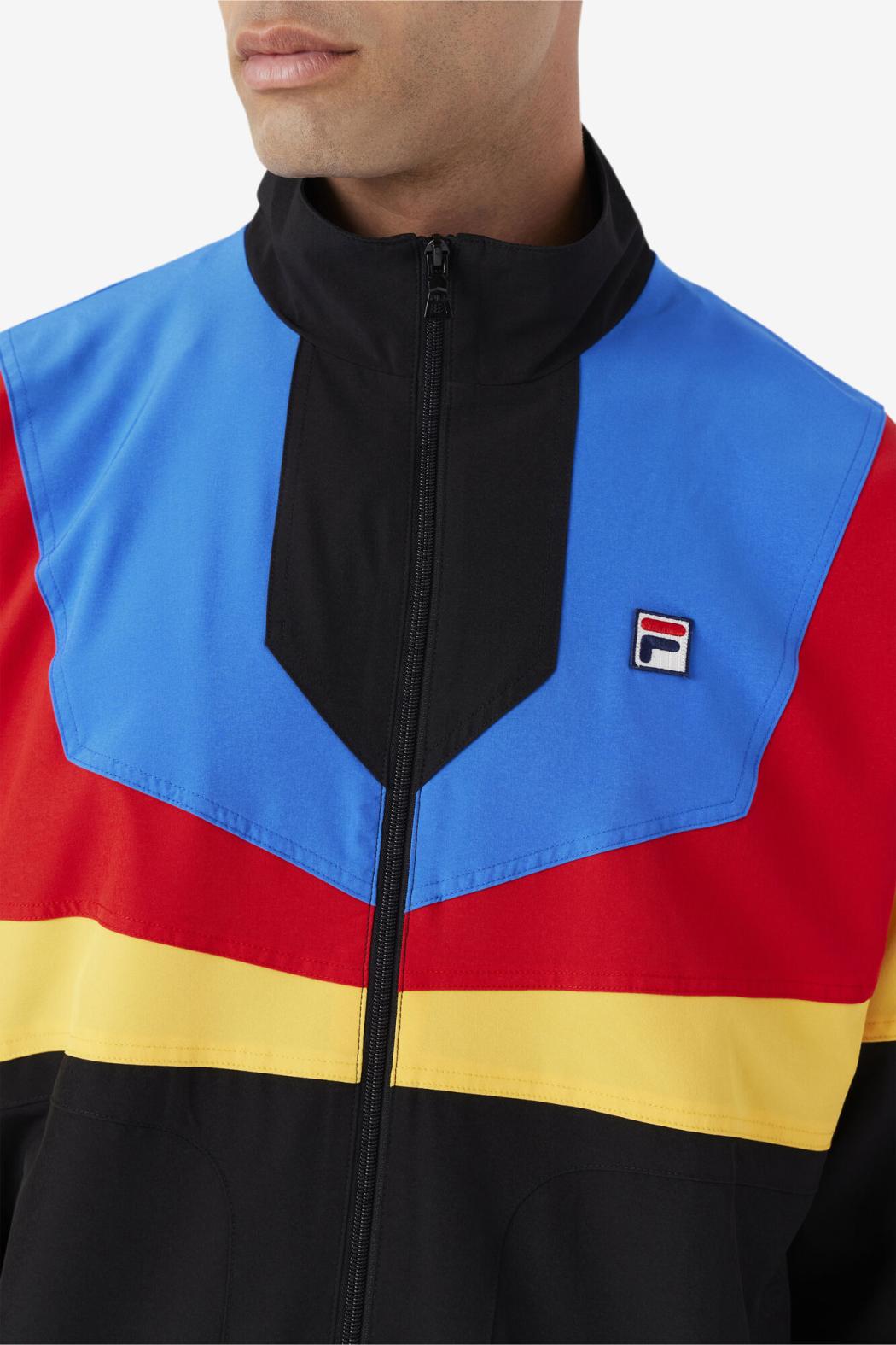 FILA Amar Track Jacket 001 BLACK / GOLD FUSION / FILA RED / PRINCE BLUE / WHITE | Men Sweatsuits &amp; Tracksuits