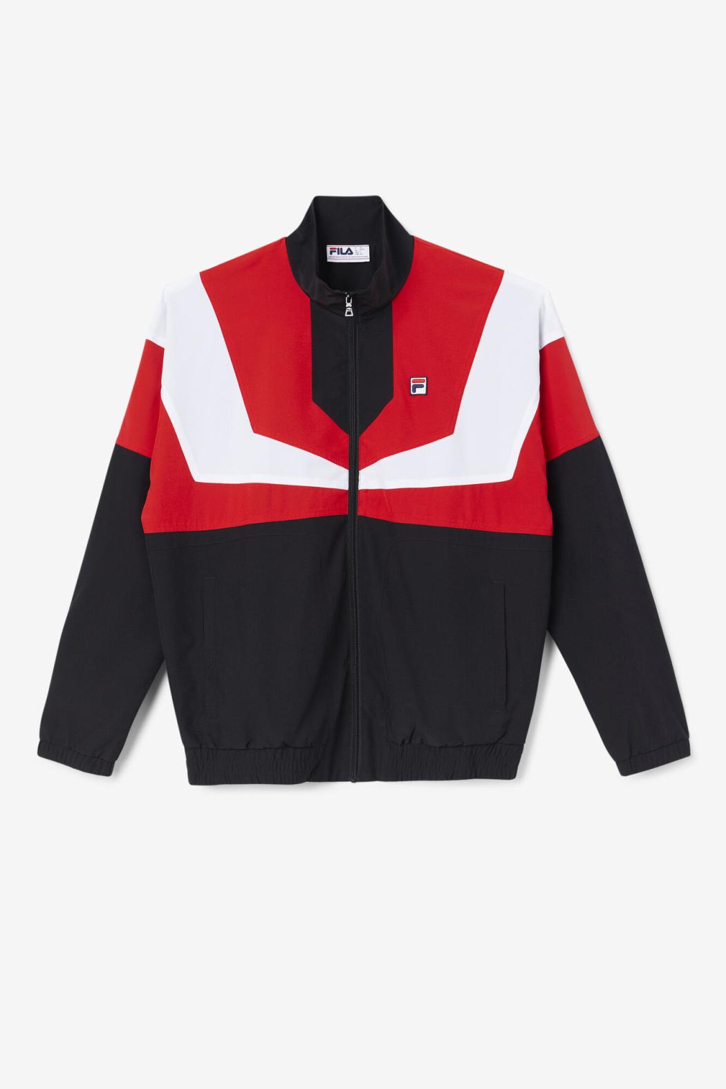 FILA Amar Track Jacket 002 BLACK / FILA RED / WHITE | Men Sweatsuits &amp; Tracksuits