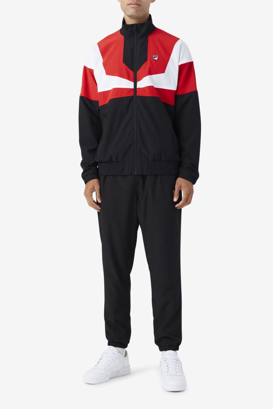 FILA Amar Track Jacket 002 BLACK / FILA RED / WHITE | Men Sweatsuits &amp; Tracksuits
