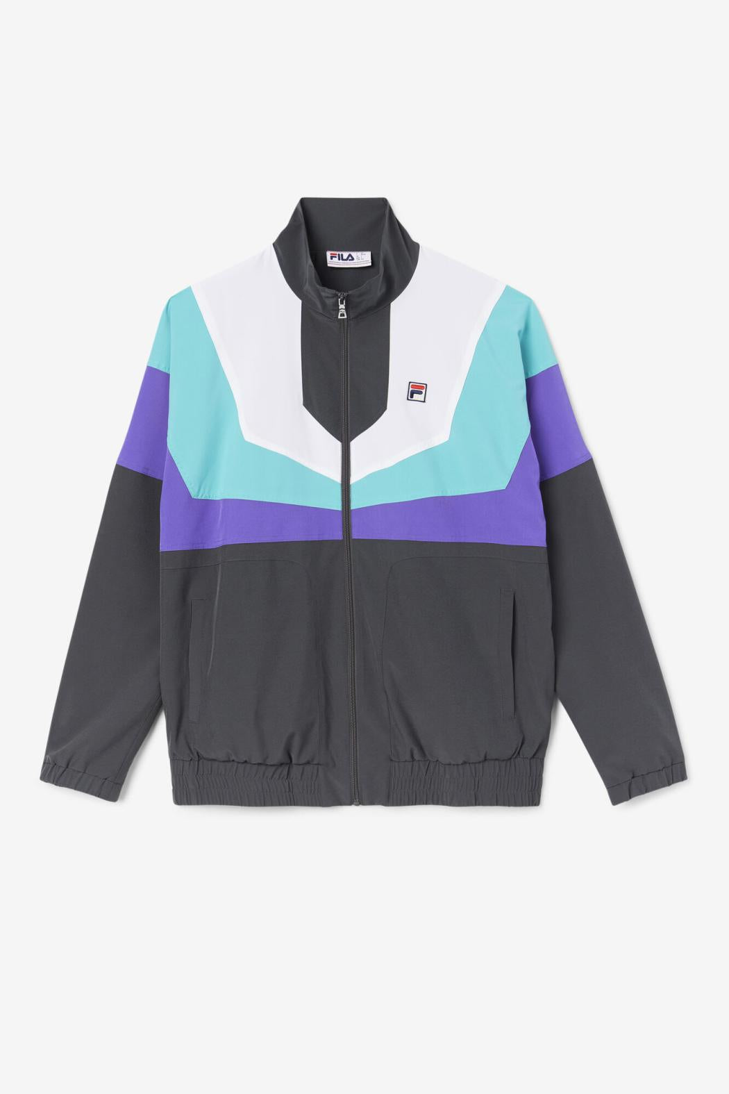 FILA Amar Track Jacket 050 DARK SHADOW / ELECTRIC PURPLE / CERAMIC / WHITE | Men Sweatsuits &amp; Tracksuits