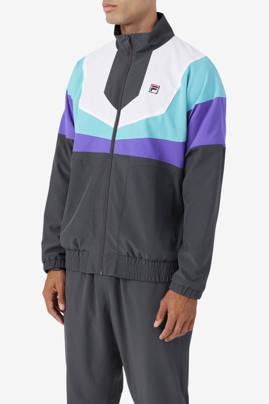 FILA Amar Track Jacket 050 DARK SHADOW / ELECTRIC PURPLE / CERAMIC / WHITE | Men Sweatsuits &amp; Tracksuits
