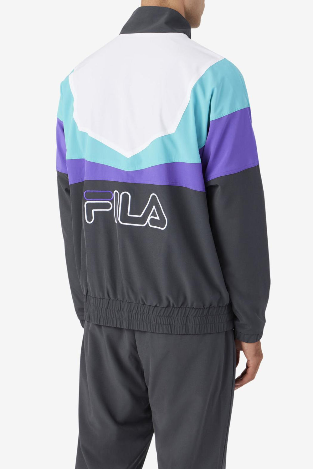 FILA Amar Track Jacket 050 DARK SHADOW / ELECTRIC PURPLE / CERAMIC / WHITE | Men Sweatsuits &amp; Tracksuits