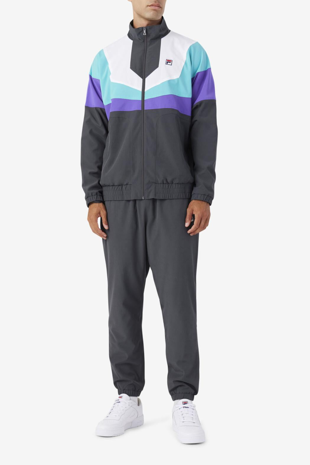 FILA Amar Track Jacket 050 DARK SHADOW / ELECTRIC PURPLE / CERAMIC / WHITE | Men Sweatsuits &amp; Tracksuits
