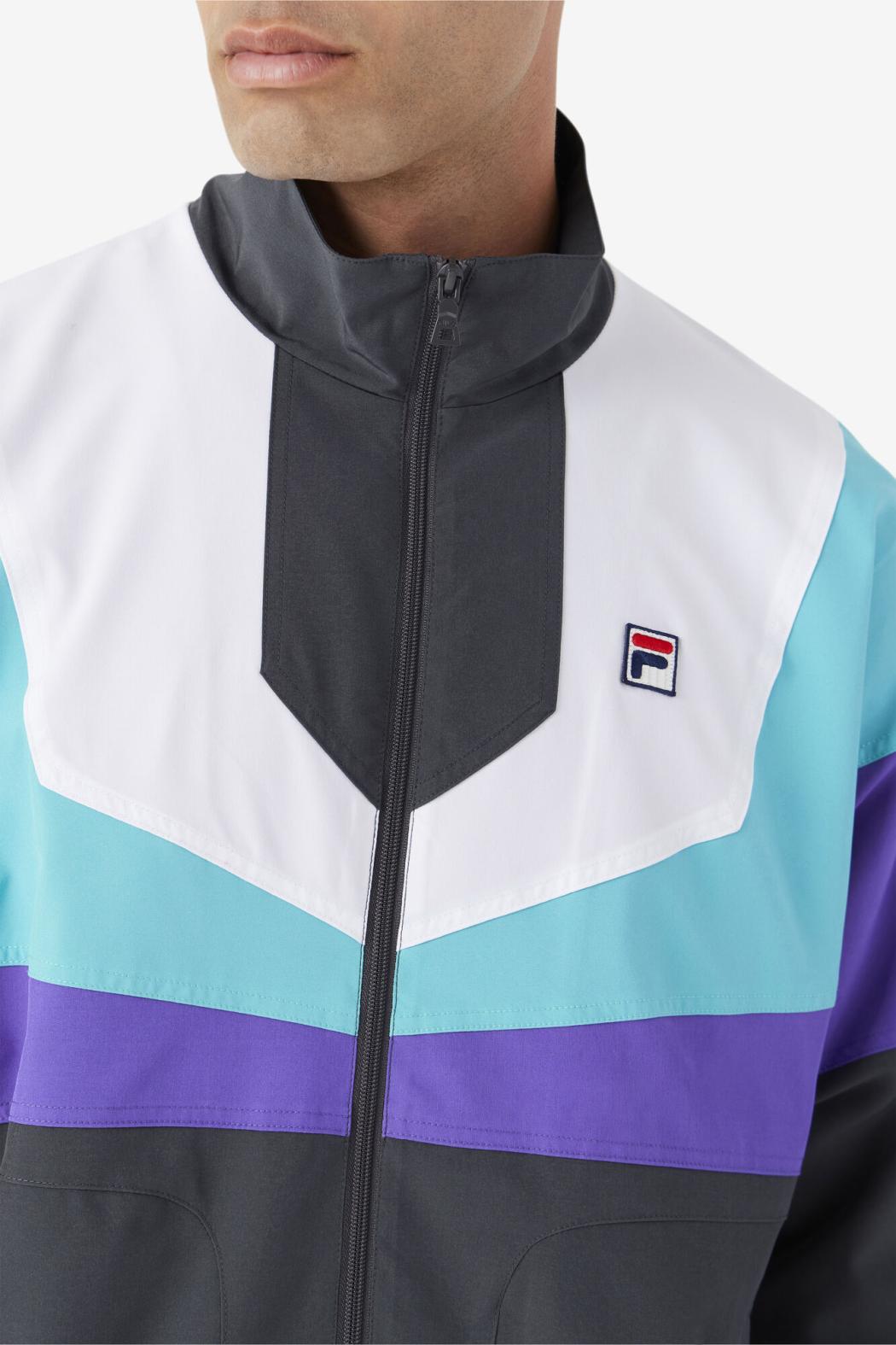 FILA Amar Track Jacket 050 DARK SHADOW / ELECTRIC PURPLE / CERAMIC / WHITE | Men Sweatsuits &amp; Tracksuits