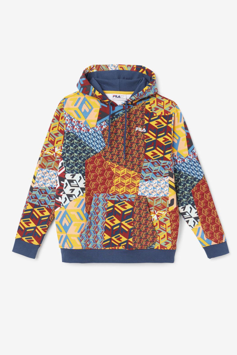FILA Anja Hoodie 732 RADIANT YELLOW PRINT / MOONLIT OCEAN | Men Sweatshirts &amp; Hoodies