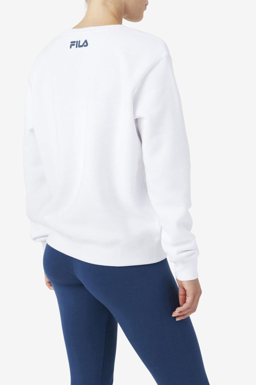FILA Araceli Crewneck 100 WHITE / MOONLIT OCEAN / RADIANT YELLOW | Women Sweatshirts &amp; Hoodies