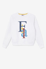 FILA Araceli Crewneck 100 WHITE / MOONLIT OCEAN / RADIANT YELLOW | Women Sweatshirts &amp; Hoodies