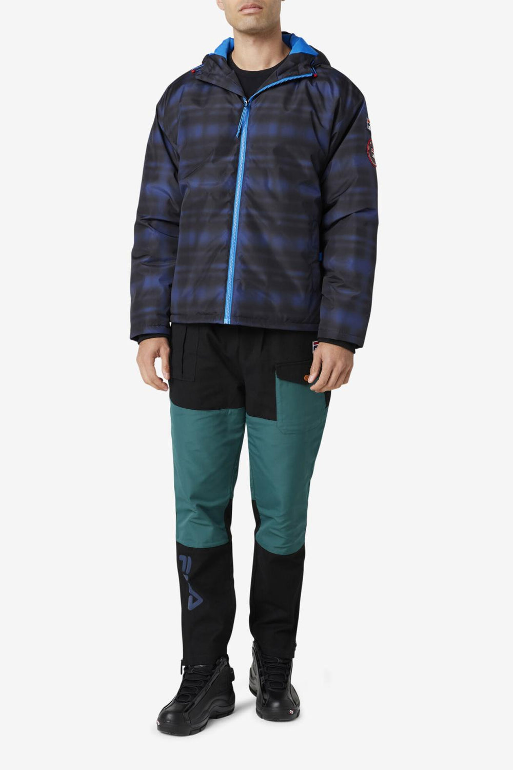 FILA Beta Puffer Jacket 003 BLUE SHADOW CHECK | Men Sweaters &amp; Outerwear