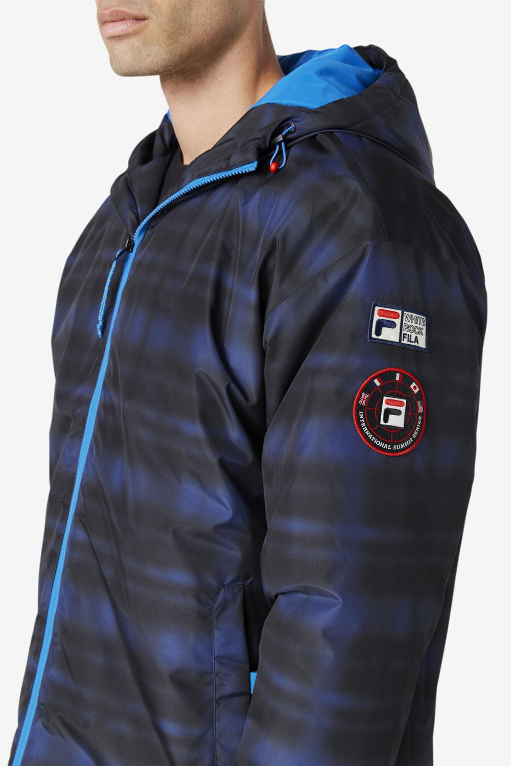 FILA Beta Puffer Jacket 003 BLUE SHADOW CHECK | Men Sweaters &amp; Outerwear