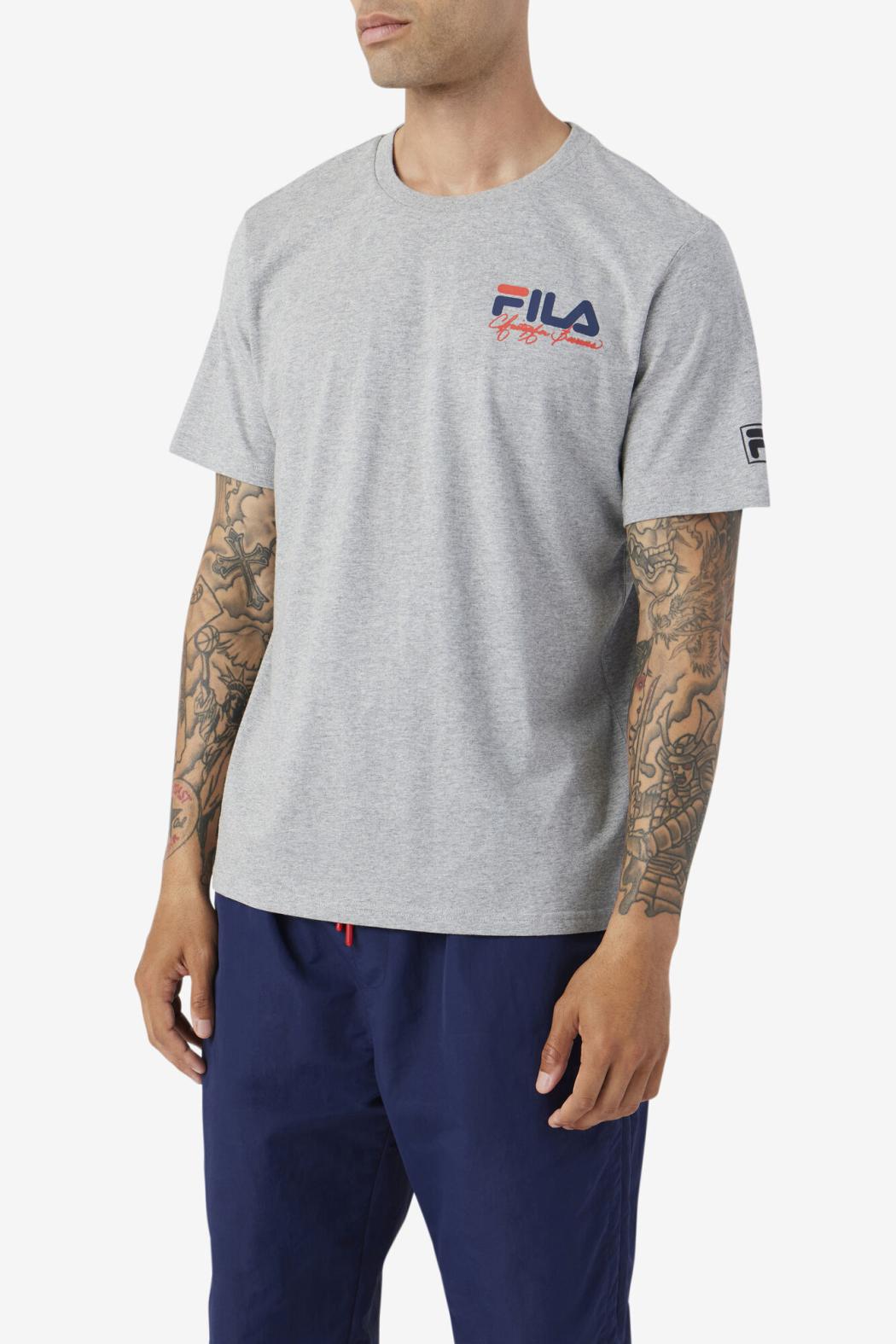 FILA Bevans Park Graphic Tee 073 HEATHER GREY | Men Tops