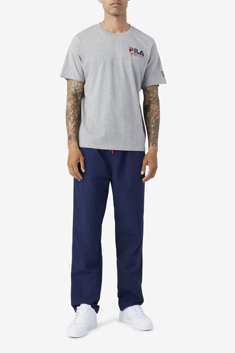 FILA Bevans Park Graphic Tee 073 HEATHER GREY | Men Tops