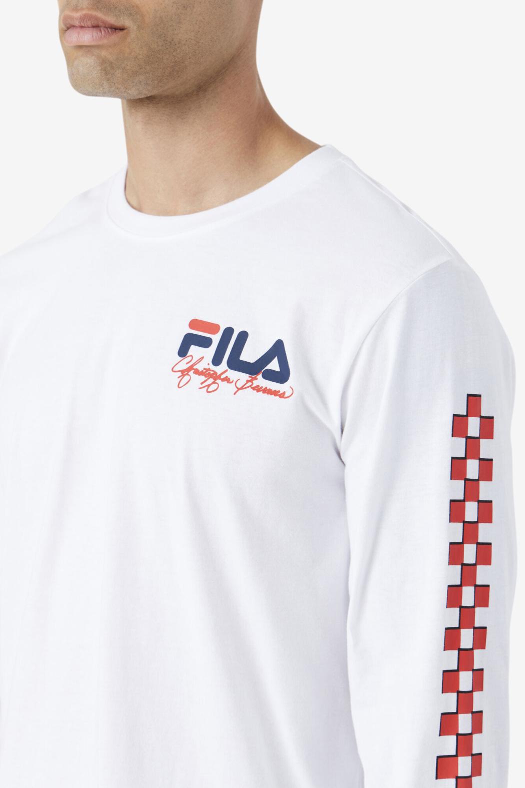 FILA Bevans Park Long Sleeve Tee 100 WHITE | Men Tops