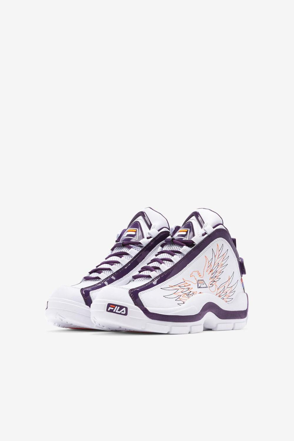 FILA Big Kids' Grant Hill 2 History 133 WHITE / PURPLE PENNANT / VIBRANT ORANGE | Kids Big Kids (3.5-7)