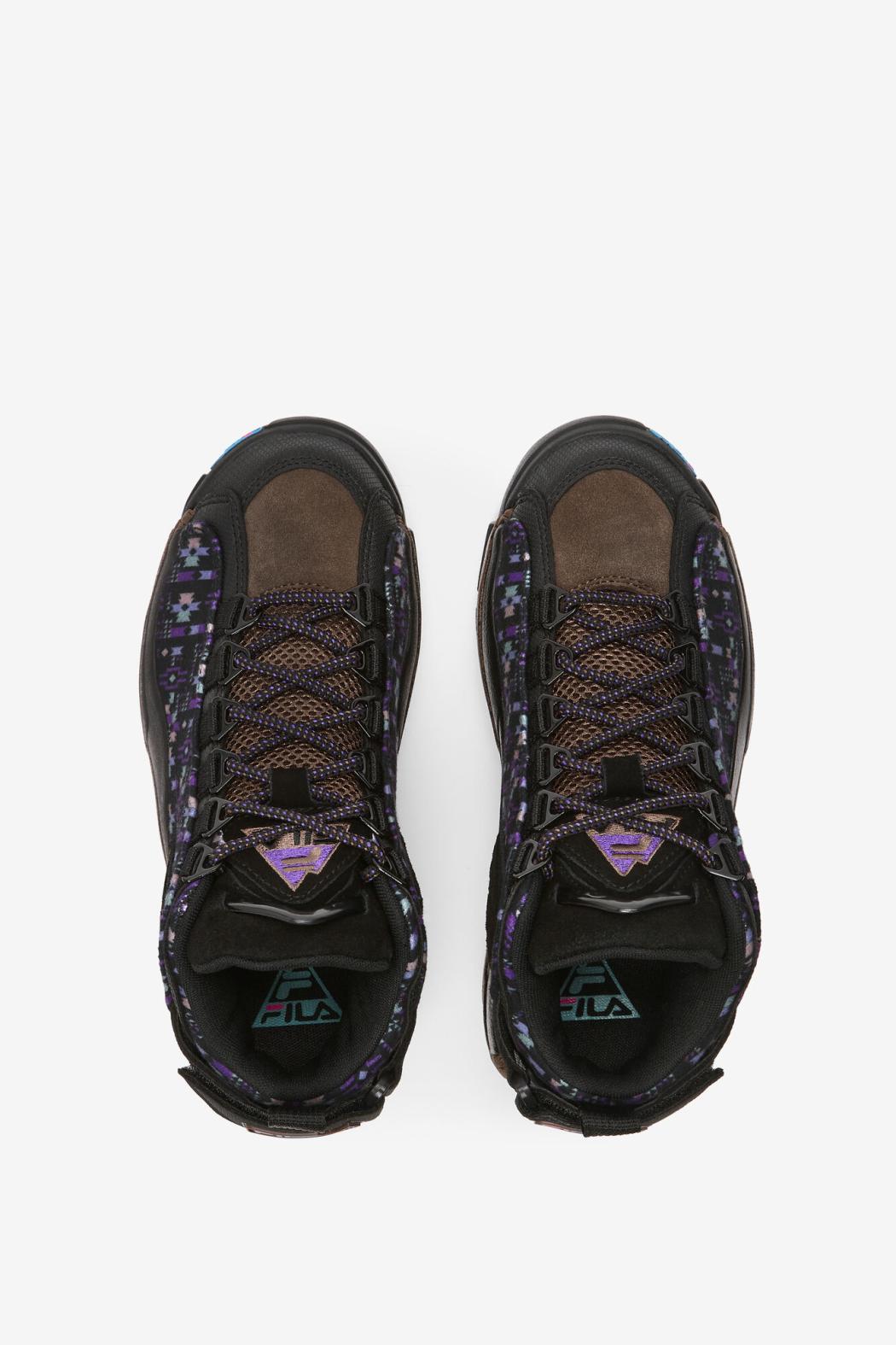 FILA Big Kids' Grant Hill 2 Outdoor 972 BLACK / PINECONE / ELECTRIC PURPLE | Kids Grant Hill