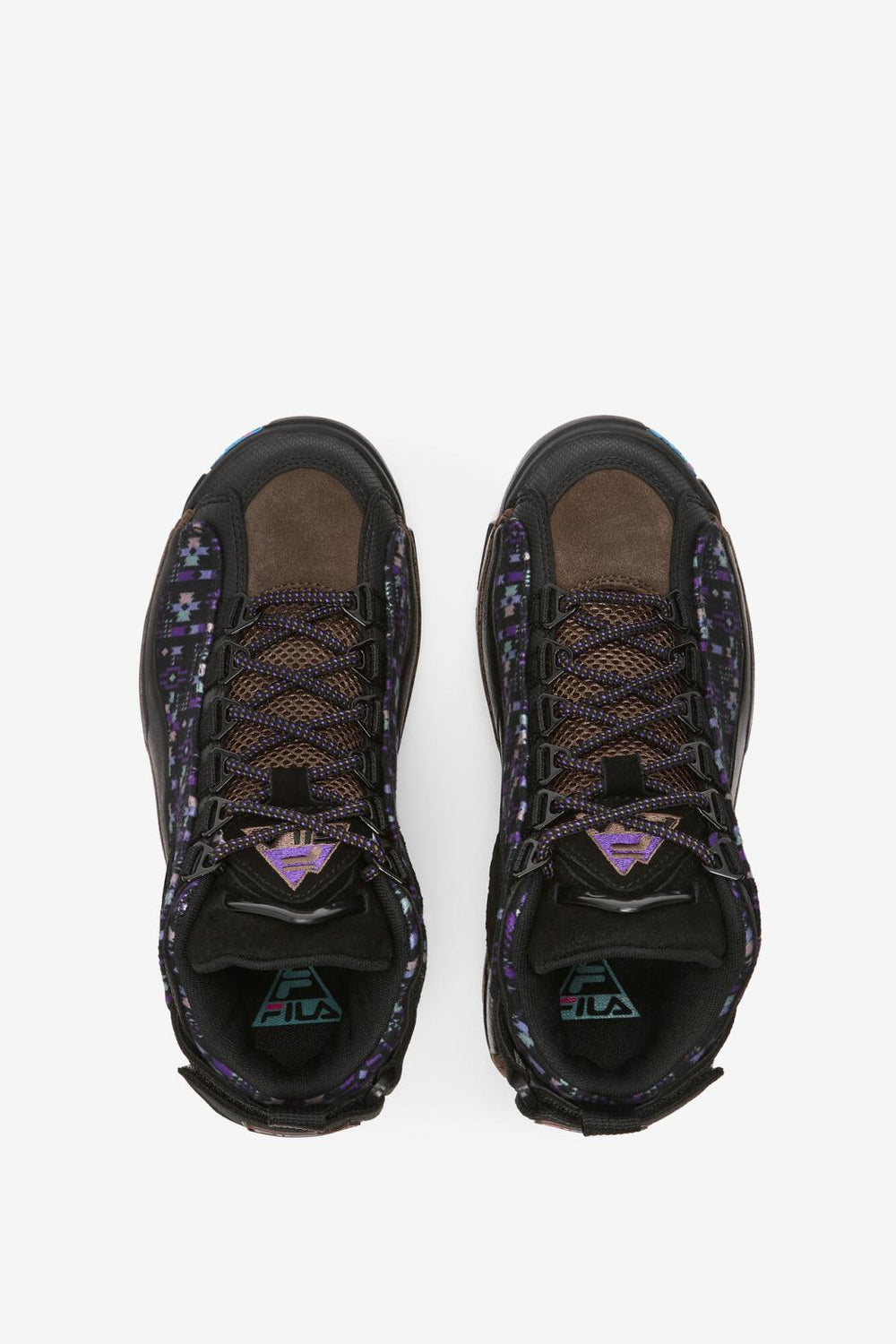 FILA Big Kids' Grant Hill 2 Outdoor 972 BLACK / PINECONE / ELECTRIC PURPLE | Kids Grant Hill