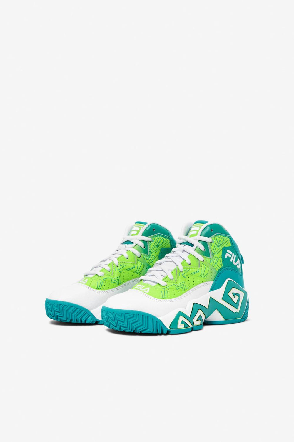 FILA Big Kids' Mb 142 WHITE / CERAMIC / GREEN GECKO | Kids Big Kids (3.5-7)
