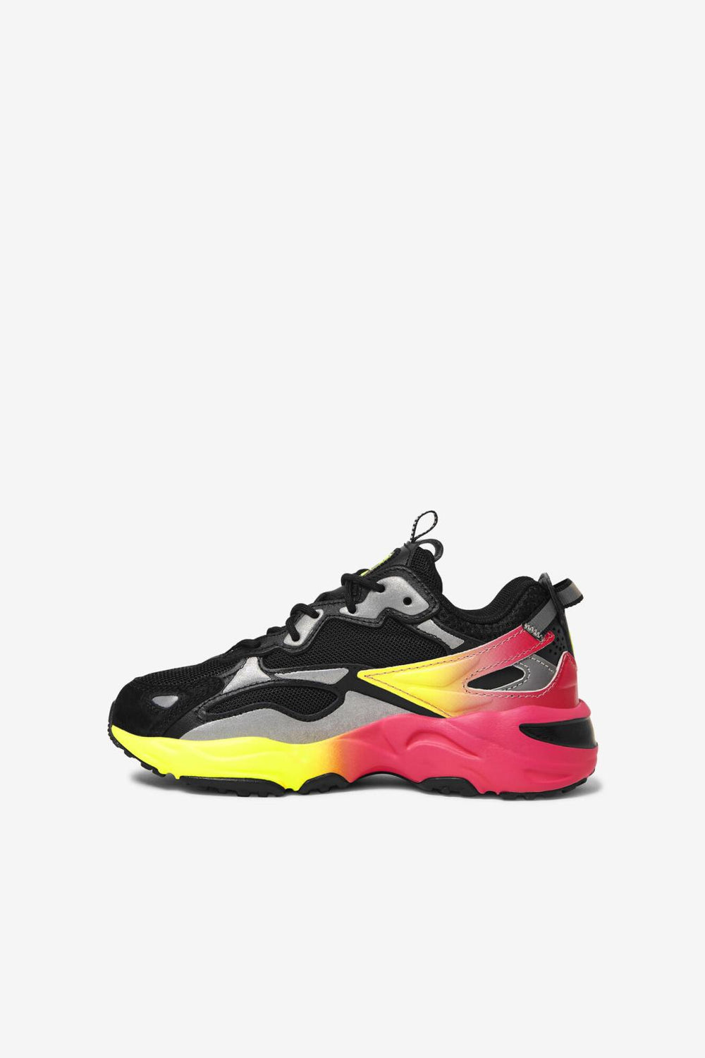 FILA Big Kids' Ray Tracer Apex 044 BLACK / SAFETY YELLOW / DEEP PINK | Kids Big Kids (3.5-7)