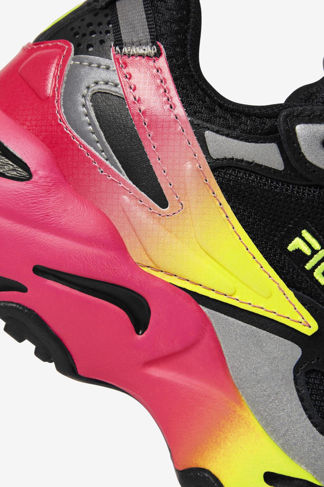 FILA Big Kids' Ray Tracer Apex 044 BLACK / SAFETY YELLOW / DEEP PINK | Kids Big Kids (3.5-7)