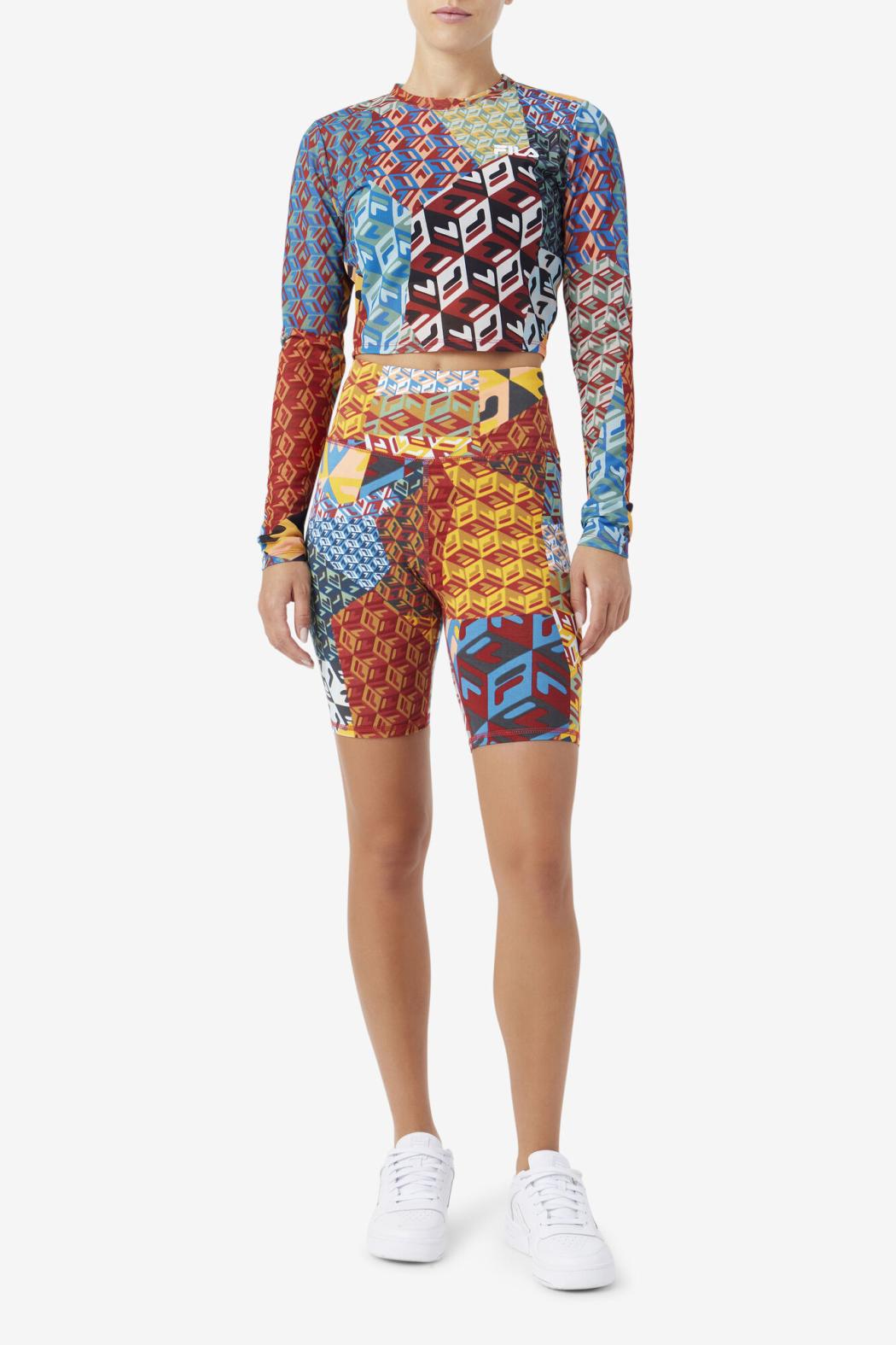 FILA Birdy Long Sleeve Top 933 MOONLIT OCEAN / RADIANT YELLOW / WHTE | Women Tops &amp; T-Shirts