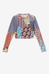 FILA Birdy Long Sleeve Top 933 MOONLIT OCEAN / RADIANT YELLOW / WHTE | Women Tops &amp; T-Shirts