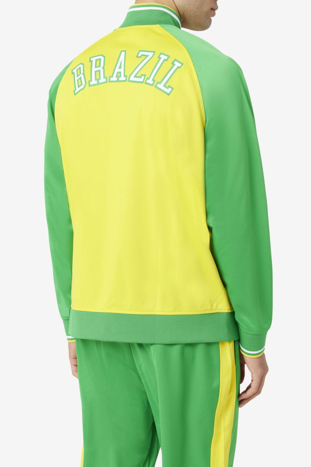FILA Brazil Track Jacket 705 CYBER YELLOW / FERN GREEN / WHITE | Men Sweatsuits &amp; Tracksuits
