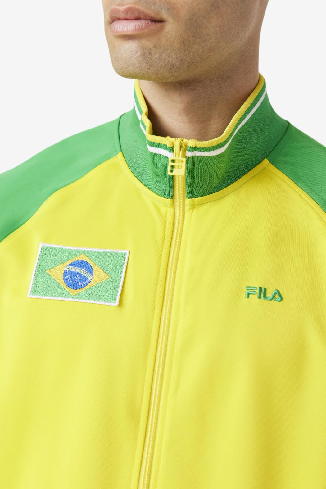 FILA Brazil Track Jacket 705 CYBER YELLOW / FERN GREEN / WHITE | Men Sweatsuits &amp; Tracksuits