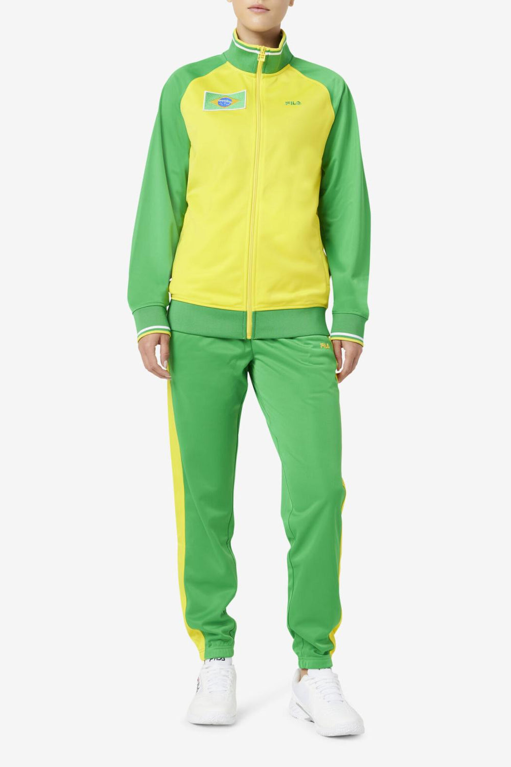 FILA Brazil Track Jacket 705 CYBER YELLOW / FERN GREEN / WHITE | Men Sweatsuits &amp; Tracksuits