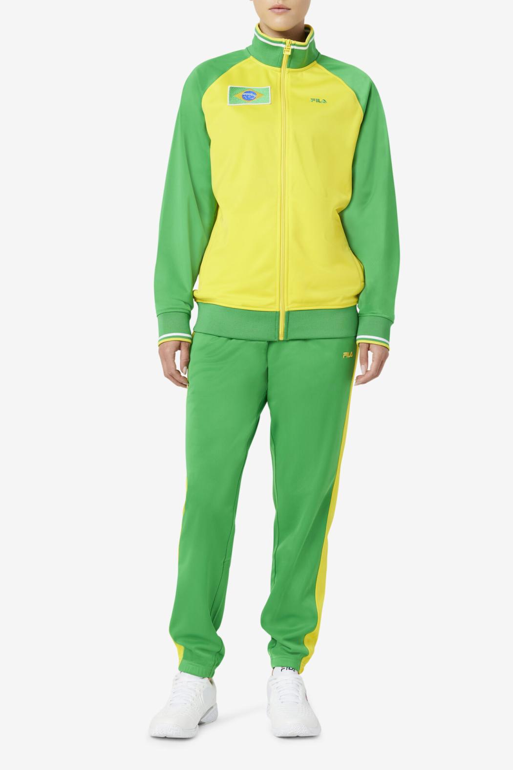 FILA Brazil Track Pant 331 FERN GREEN / CYBER YELLOW | Men Sweatsuits &amp; Tracksuits