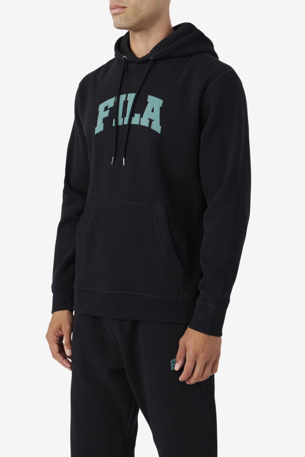 FILA Brook Hoodie 001 BLACK / BLUE SPRUCE | Men Sweatshirts &amp; Hoodies