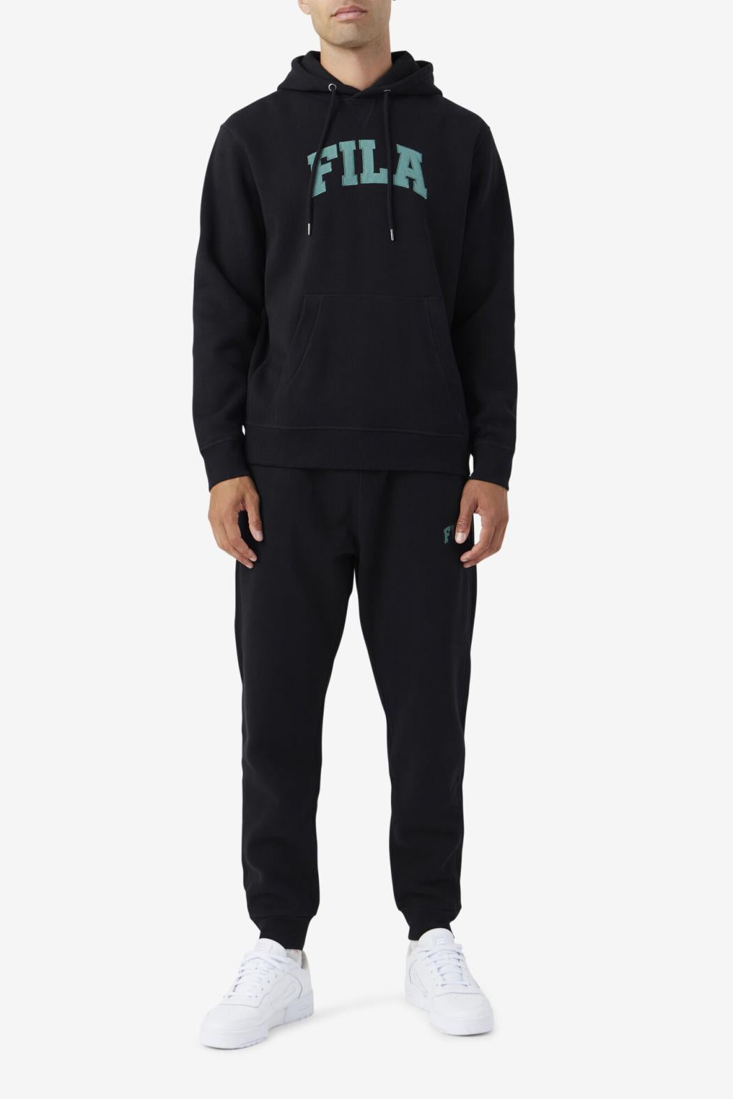 FILA Brook Hoodie 001 BLACK / BLUE SPRUCE | Men Sweatshirts &amp; Hoodies