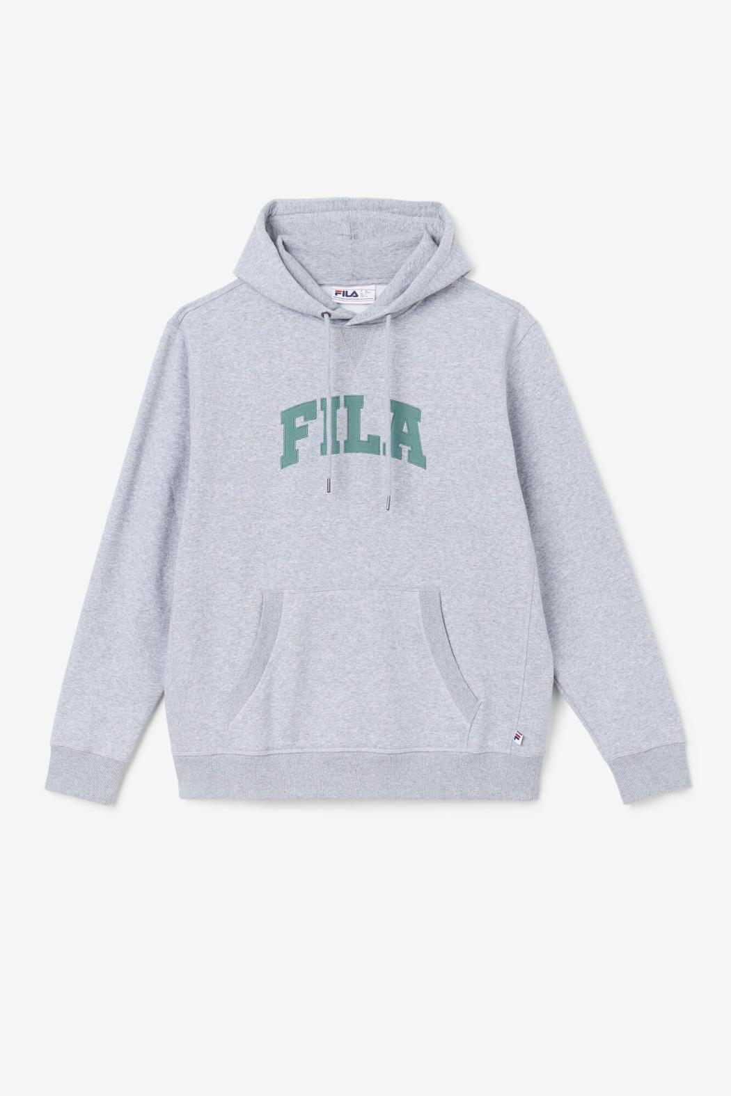 FILA Brook Hoodie 064 LIGHT GREY MARL / BLUE SPRUCE | Men Sweatshirts &amp; Hoodies