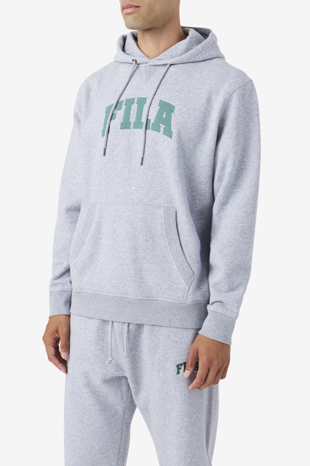 FILA Brook Hoodie 064 LIGHT GREY MARL / BLUE SPRUCE | Men Sweatshirts &amp; Hoodies