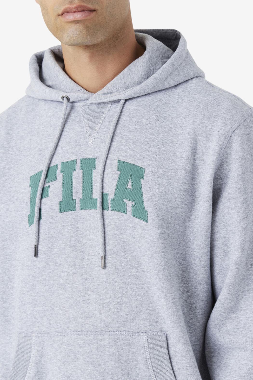 FILA Brook Hoodie 064 LIGHT GREY MARL / BLUE SPRUCE | Men Sweatshirts &amp; Hoodies