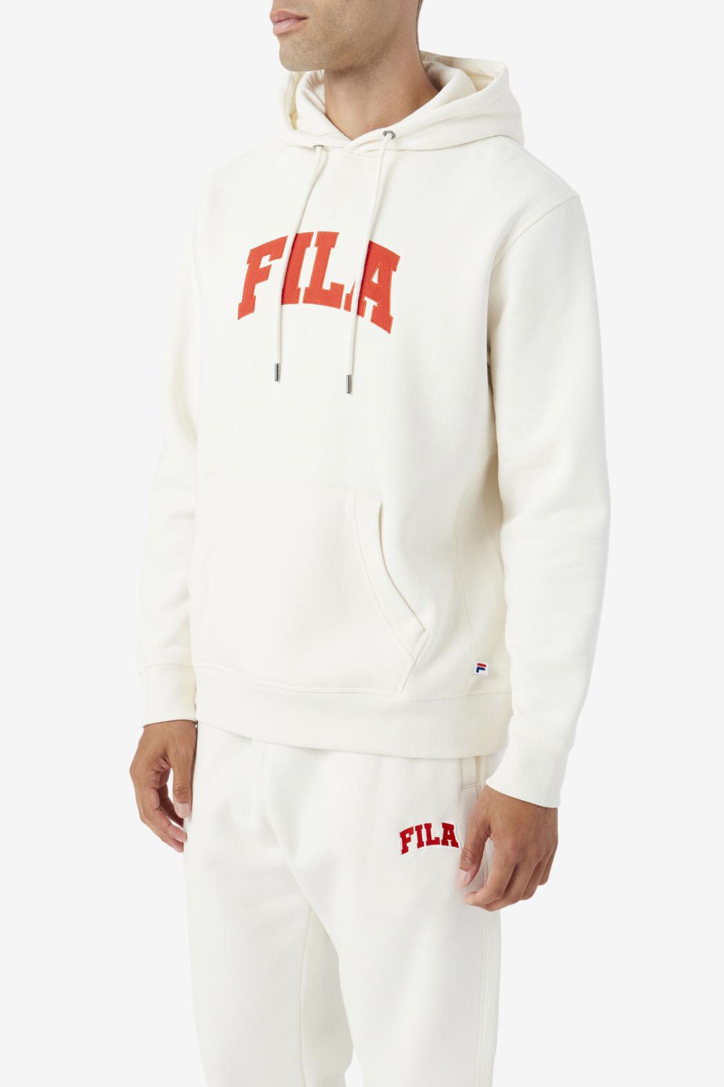 FILA Brook Hoodie 132 GARDENIA / FIERY RED | Men Sweatshirts &amp; Hoodies
