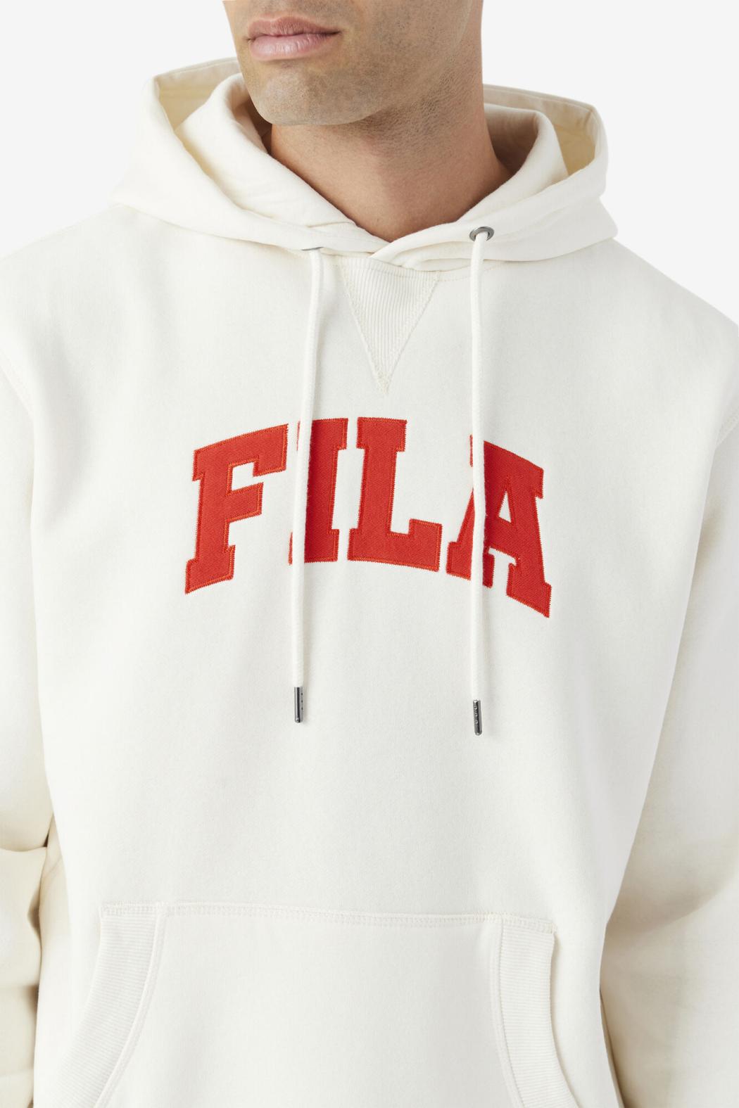 FILA Brook Hoodie 132 GARDENIA / FIERY RED | Men Sweatshirts &amp; Hoodies