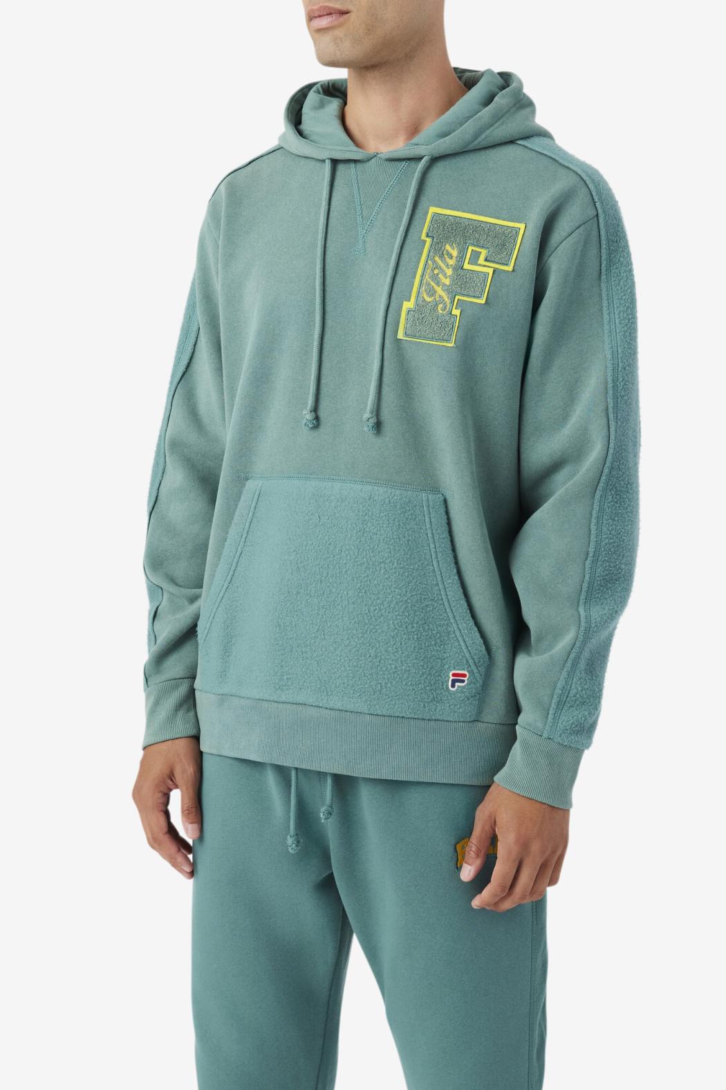 FILA Bryson Vintage Wash Hoodie 320 BLUE SPRUCE / MIMOSA | Men Sweatshirts &amp; Hoodies