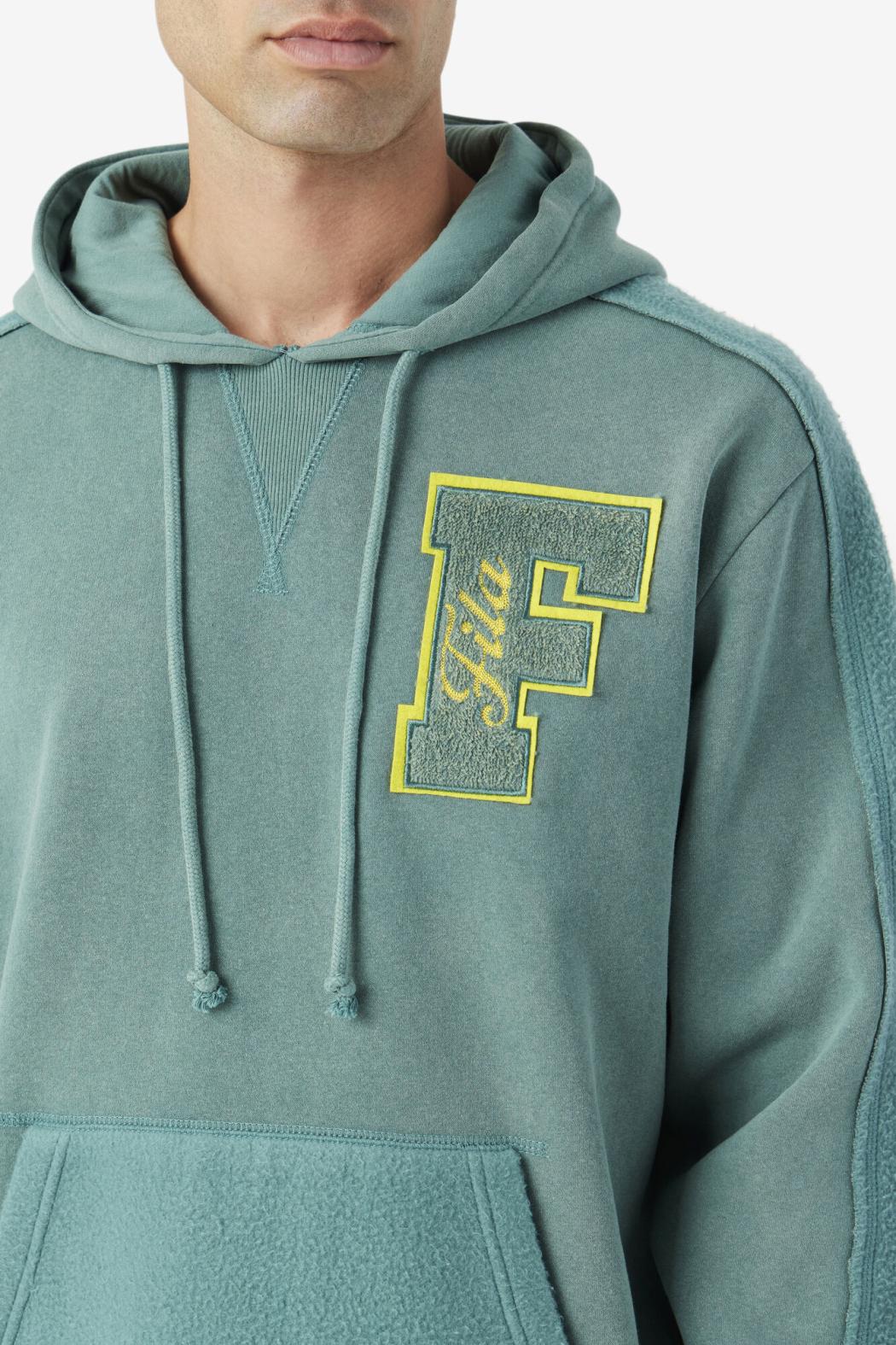 FILA Bryson Vintage Wash Hoodie 320 BLUE SPRUCE / MIMOSA | Men Sweatshirts &amp; Hoodies